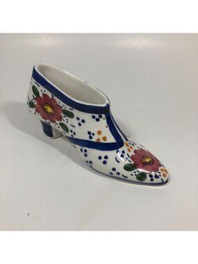 Ceramicas Benjamin Catalan Porcelain Victorian Painted Shoe Spain Home Decor